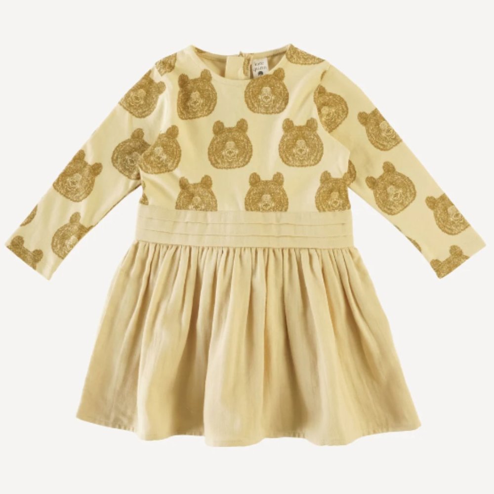 Kate Quinn Gold Bear Print Dress